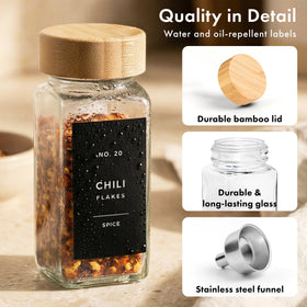 Label-friendly jars let you locate ingredients quickly in a busy kitchen