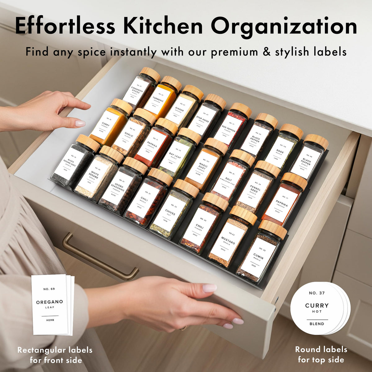 EDELHAUS square jars demonstrating 4oz capacity for compact storage