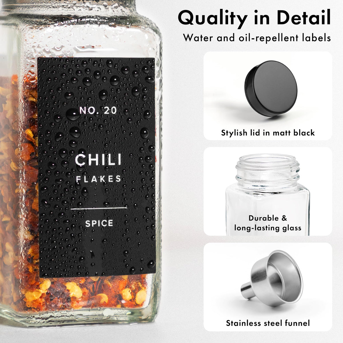 EDELHAUS square jars organized together reduce kitchen clutter.