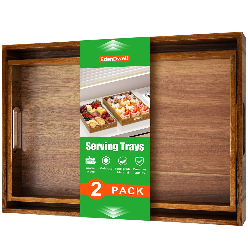 EdenDwell Acacia serving trays pair for stylish entertaining and easy serving.