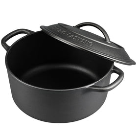 EDGING CASTING Dutch oven on induction stove showing compatibility with modern cooktops.
