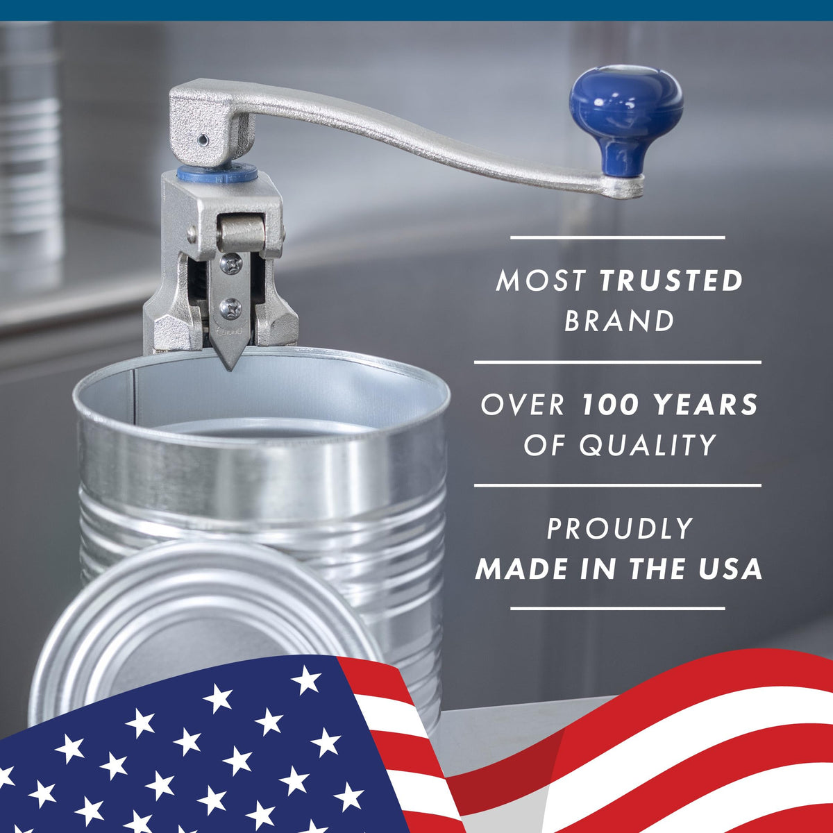 Edlund Old Reliable two-sided blade extends blade life for smooth cuts.