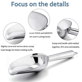E-far mini scoop smooth rim prevents snags while you portion spices or sugar.