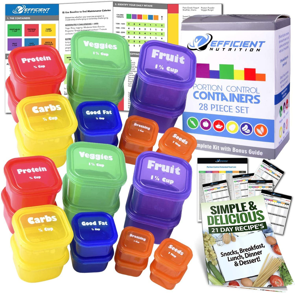 Efficient Nutrition DELUXE on-the-go set ready for work, travel, or picnics.