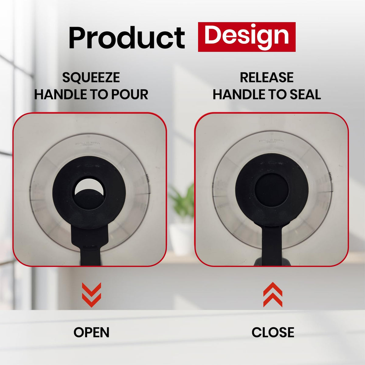 Eggssentials bottom-dispensing valve ensures clean pours with no drips during cooking.