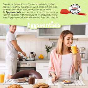 Eggssentials dishwasher-safe cups demonstrate effortless cleanup after poaching.