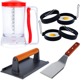 Eggssentials griddle breakfast kit front view for convenient indoor and outdoor breakfasts