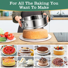 E-Gtong 10 inch pan with nonstick surface enables smooth cheesecake release.