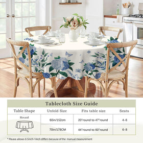 Eikione indoor-outdoor tablecloth for kitchen, patio, or party use