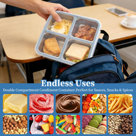 Eiyisem divided snack containers prevent mixing wet and dry foods.