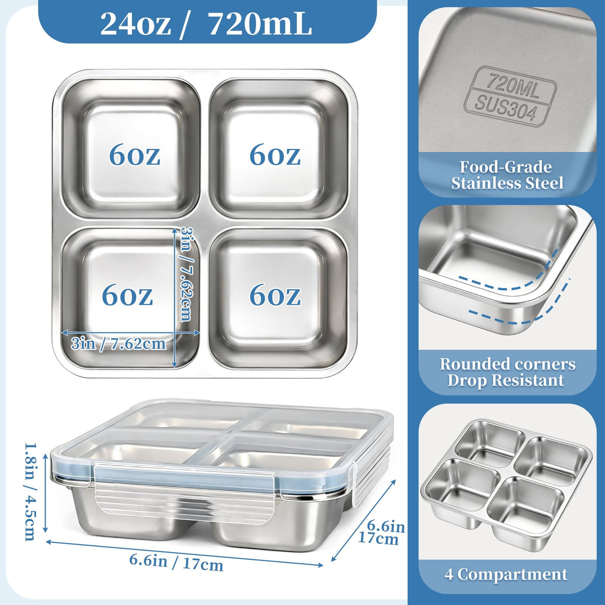 Eiyisem leakproof lids keep contents secure during travel and daily commutes.