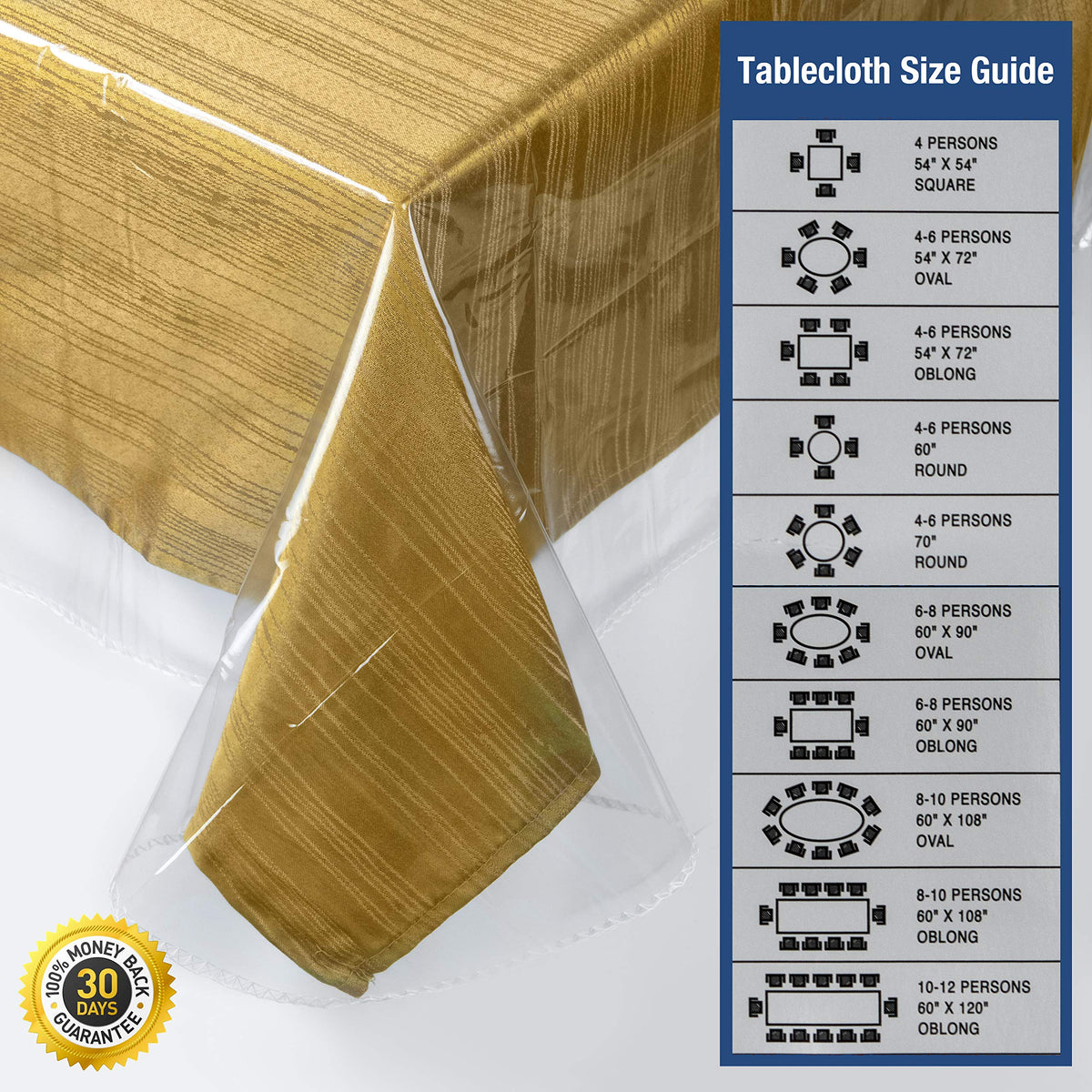 Elaine Karen rectangle table protector fits 54x84 tables for family dining.