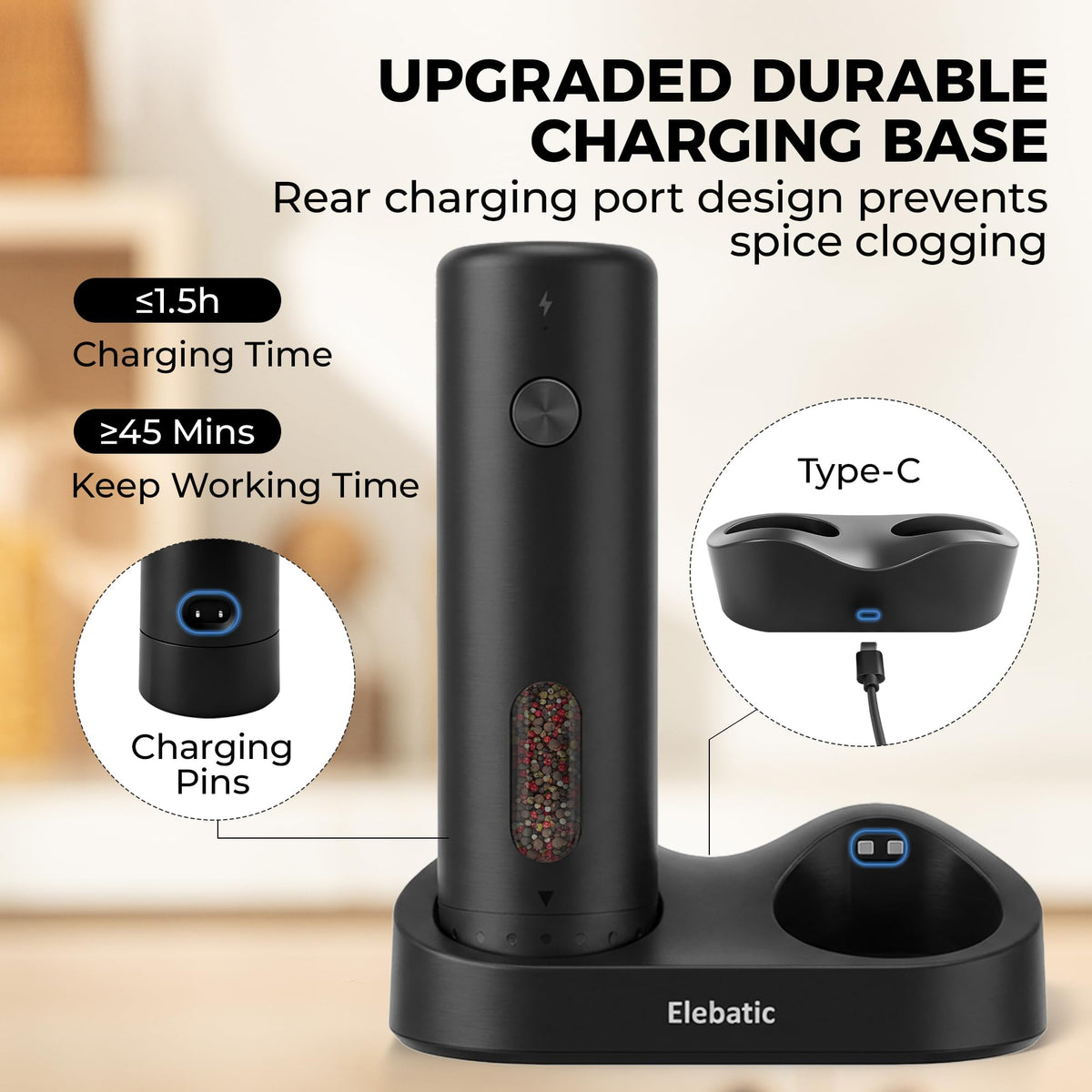 Elebatic ceramic grinding core close-up highlights durability and flavor preservation.