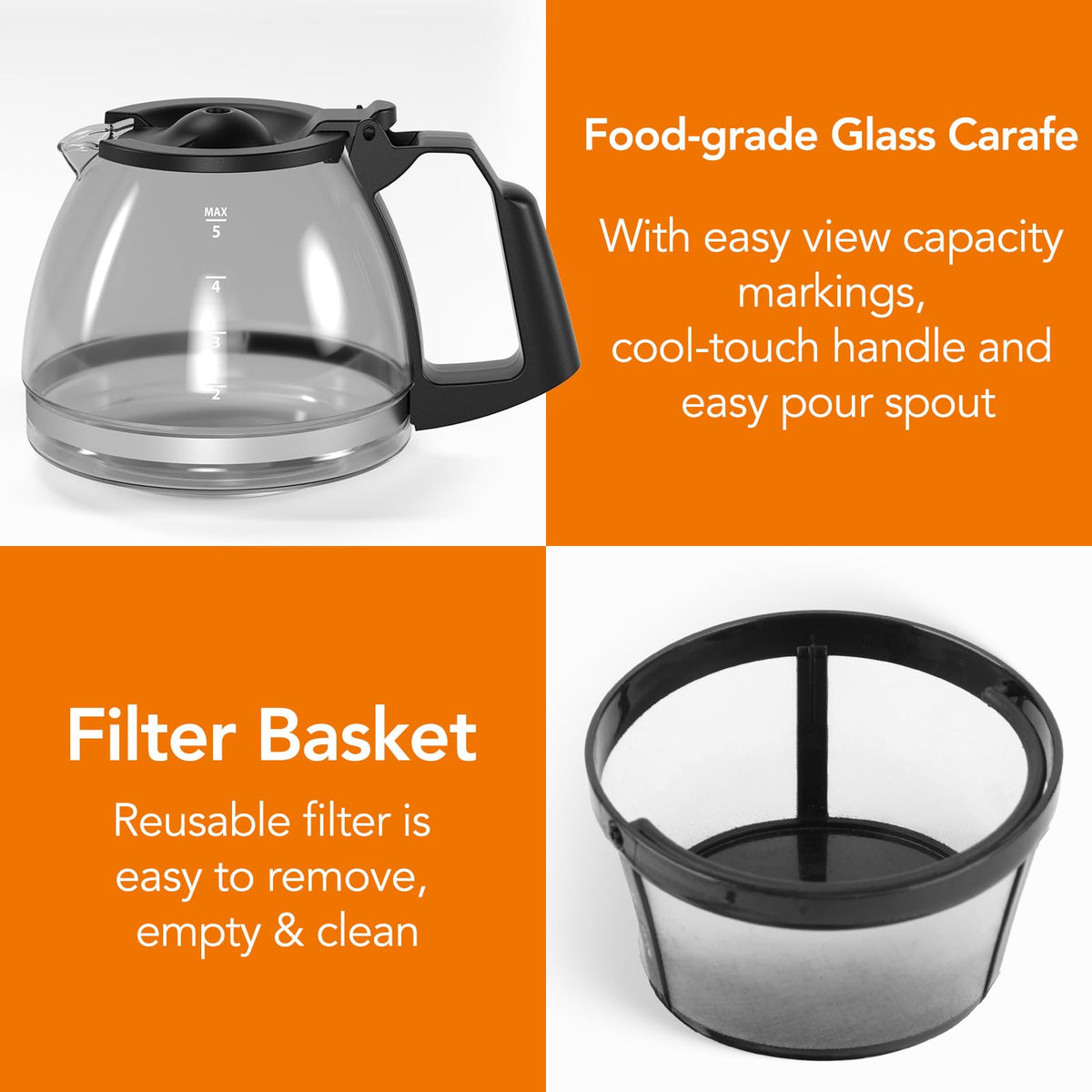 Electactic auto shut-off feature providing peace of mind after brewing.