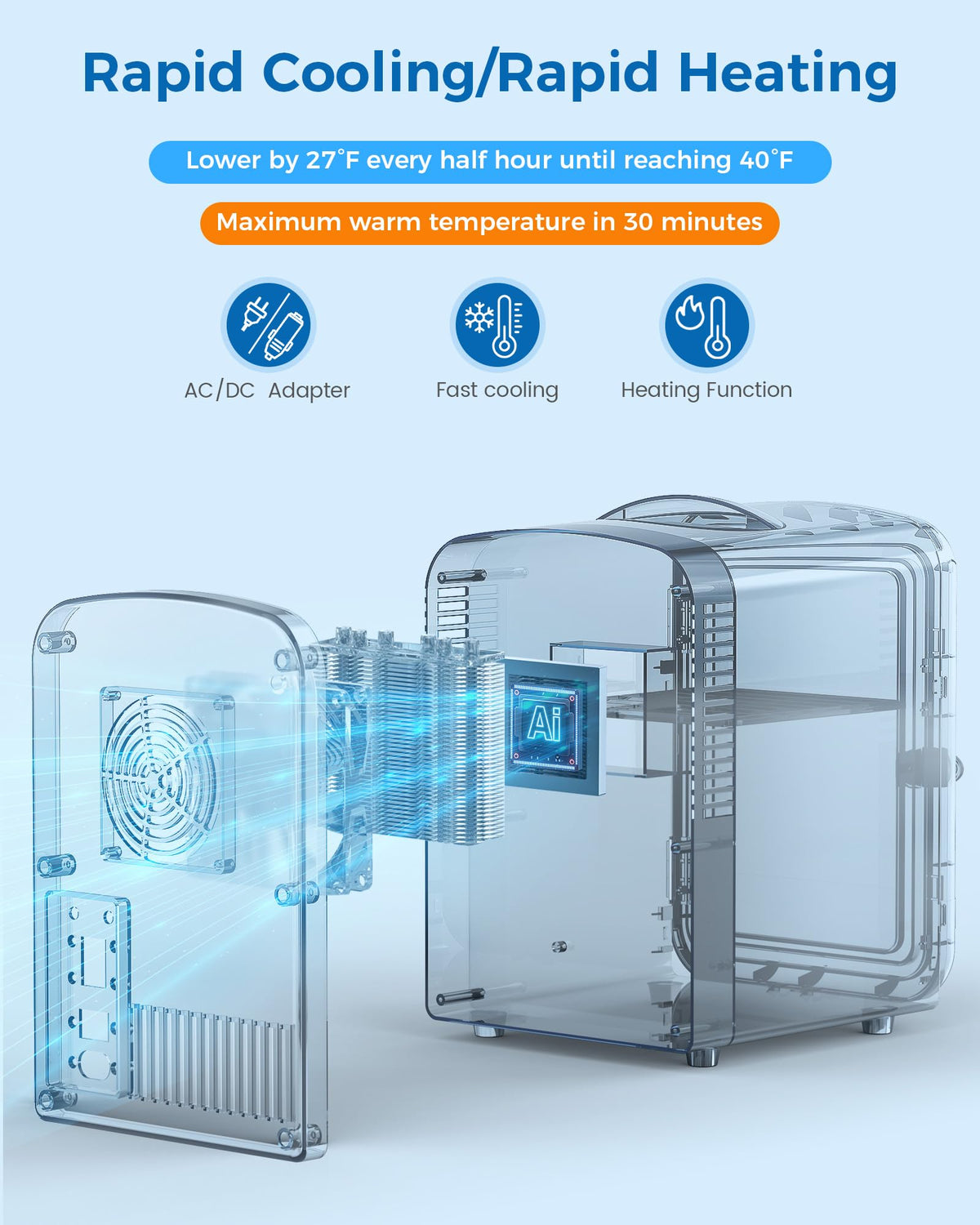 Electactic mini fridge cooling and warming modes preserve beverages and skincare at optimal temps.