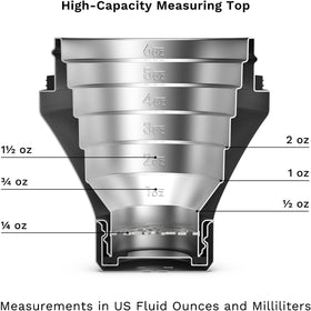 Elevated Craft Hybrid Shaker built-in-strainer image highlights smooth pours with ice retention.