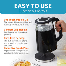 Elite Gourmet dual-wall cool-touch exterior stays safe to handle.