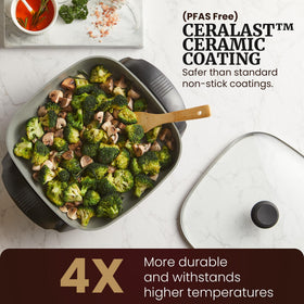 Elite Gourmet Ceralast cast aluminum body resists warping for lasting performance.