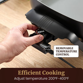 Elite Gourmet Ceralast removable probe enables precise cooking and easy cleanup.