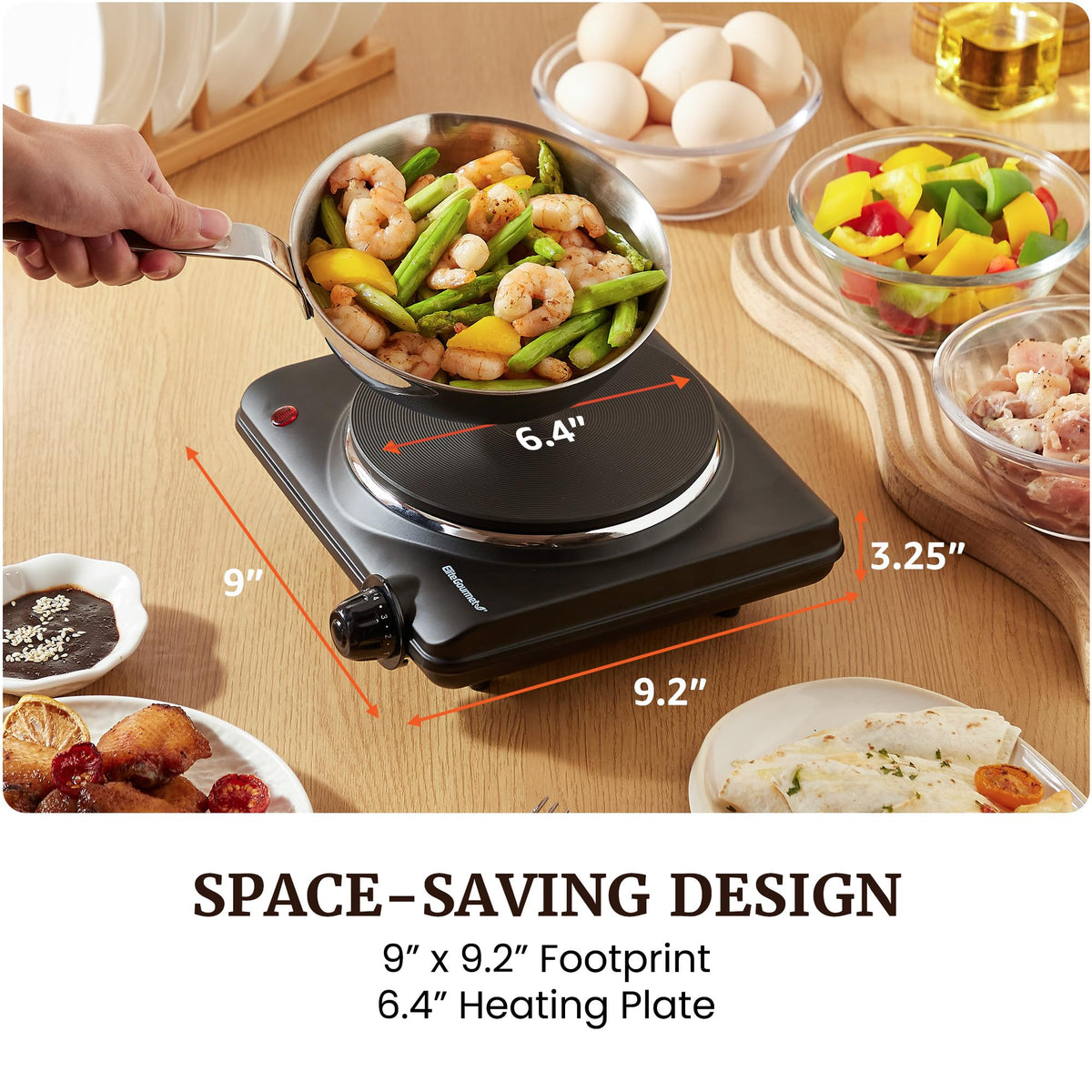 Elite Gourmet compact easy-clean design fits small countertops.
