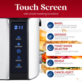 Capacitive touch panel on the ECT5322 for defrost and bagel settings