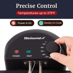 Elite Gourmet EDF475 viewing window to monitor frying safely.