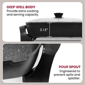 Elite Gourmet EG-6203X non-stick marble coating ensures easy release.