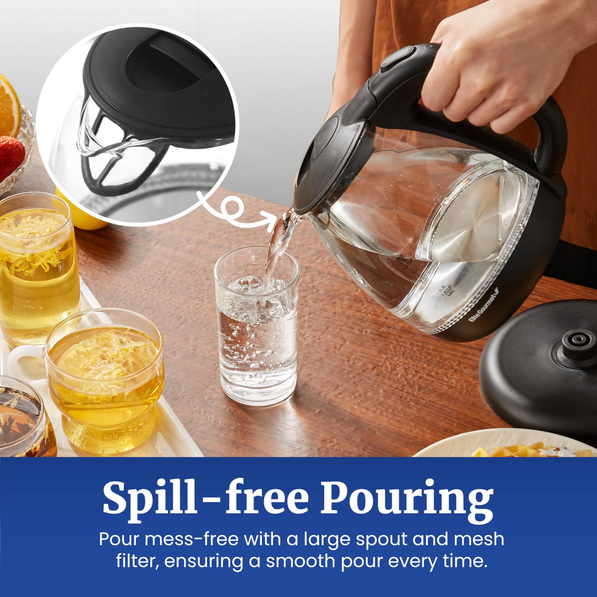 Elite Gourmet EKT1001 one liter capacity suitable for multiple servings