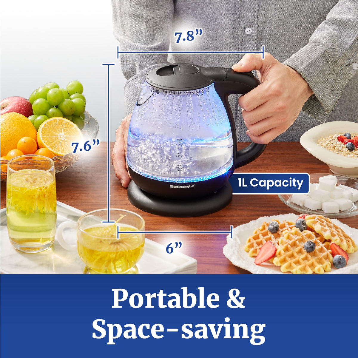 BPA-free design with built-in mesh filter for clean pours.