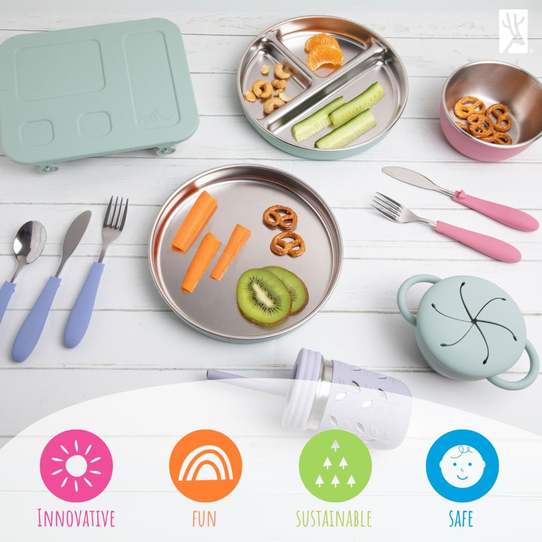 Elk and Friends 4-pack meal prep plates for family dining and leftovers