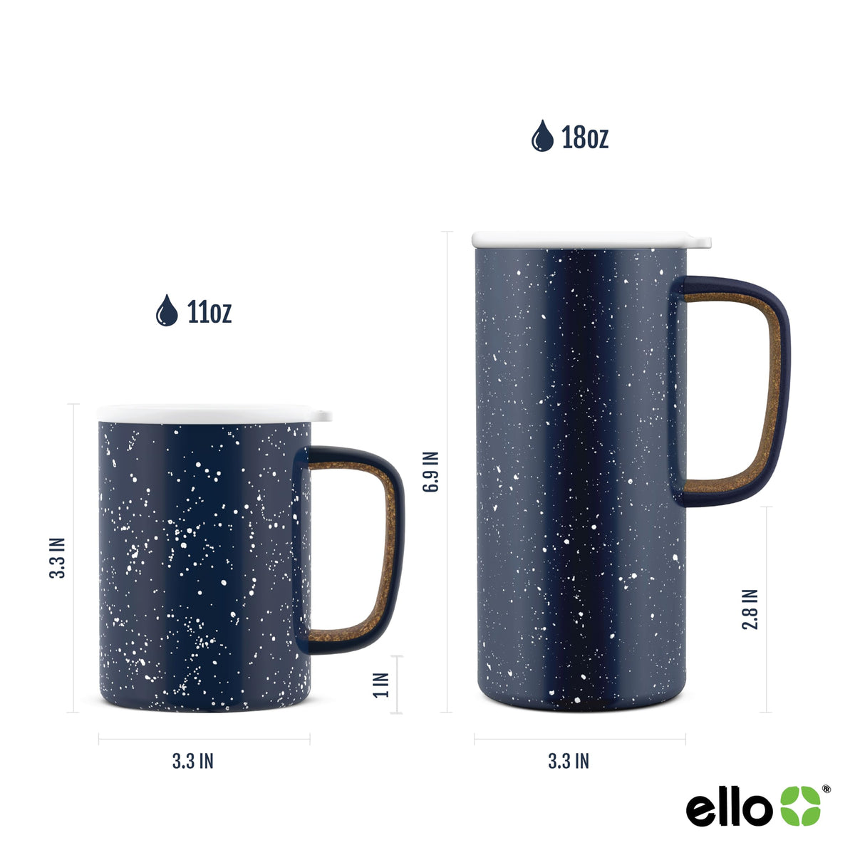 Ello Campy mug features a comfortable integrated carry handle for daily use