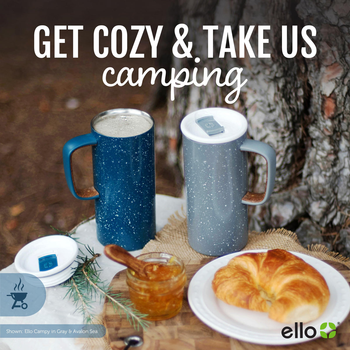 Ello Campy leak-proof slider lid for secure, mess-free transport.