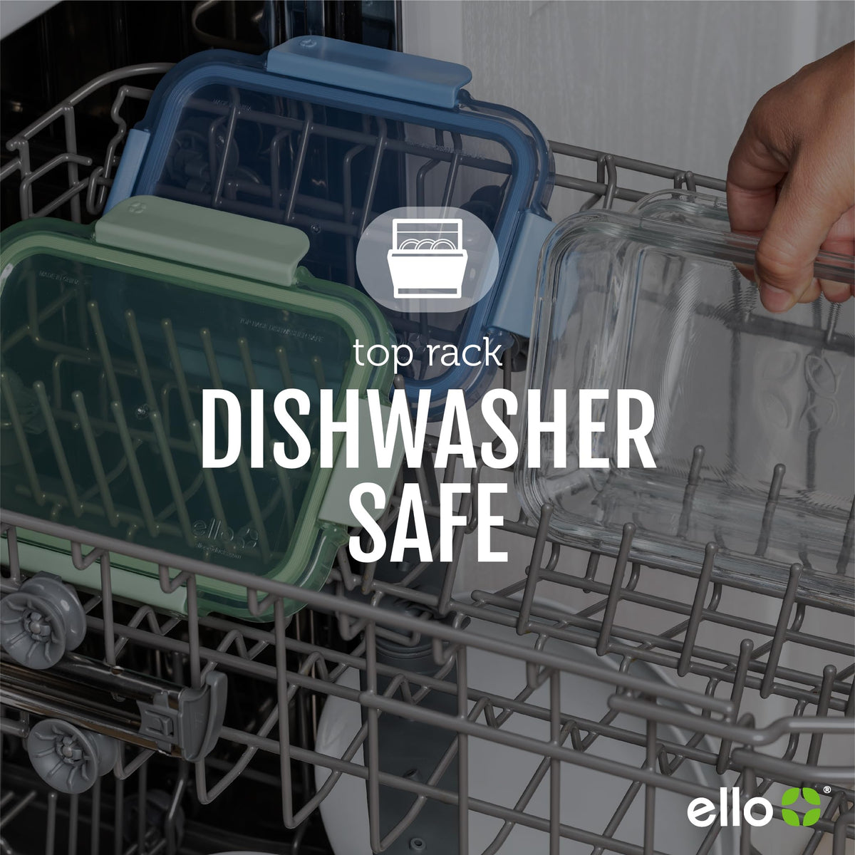 Ello Color Lock glass withstands microwave and oven use without lids.