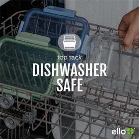 Ello Color Lock glass withstands microwave and oven use without lids.