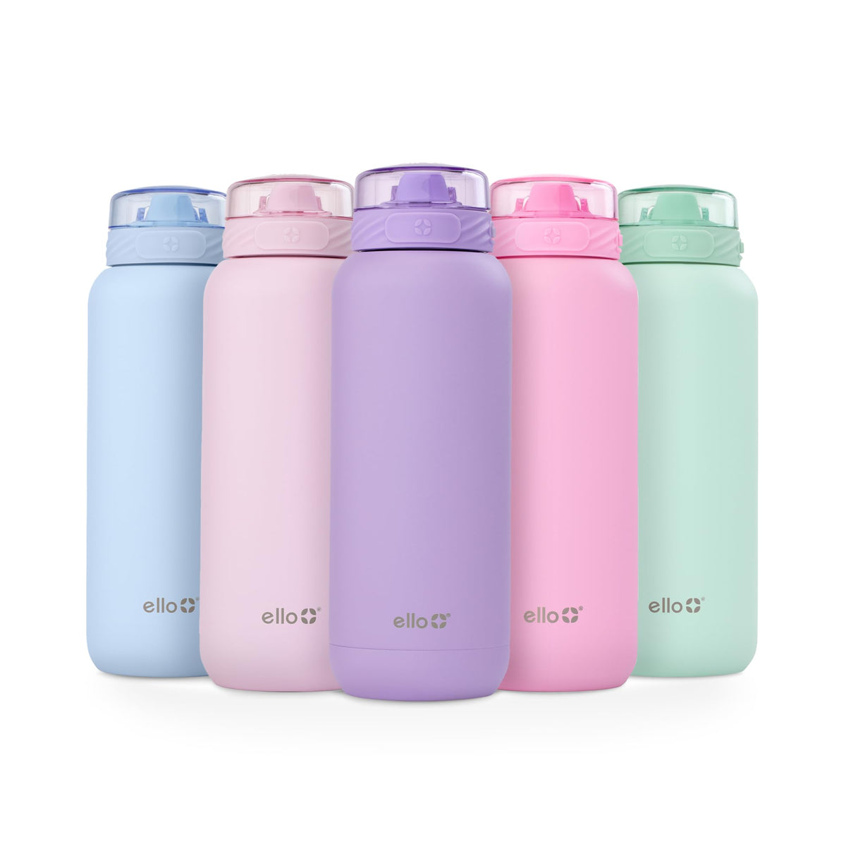 Ello Cooper 32oz lilac bottle with durable stainless finish for everyday use