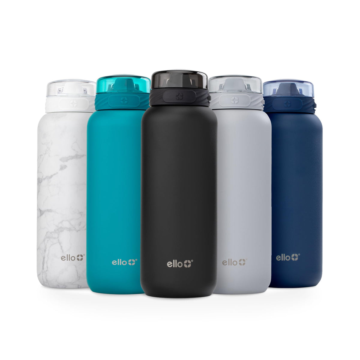 Ello Cooper 40oz bottle front view highlights rugged stainless steel and a durable powder-coated finish.