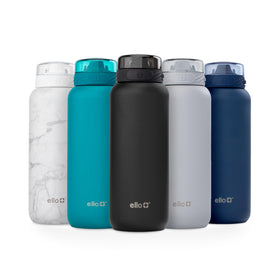 Ello Cooper bottle front view shows durable stainless steel for daily use.