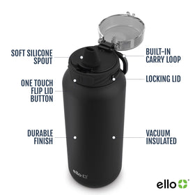 Ello Cooper locking lid image emphasizes secure, leak-proof design for bags.