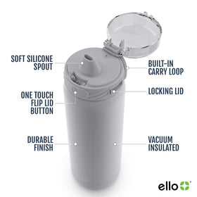 Ello Cooper soft silicone spout for easy sipping.