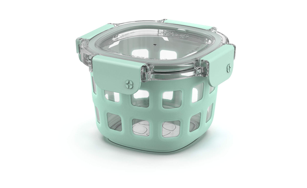Ello DuraGlass glass container shows contents clearly and resists odors