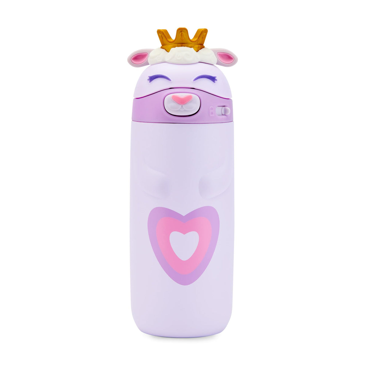 Ello Ellies 12oz bottle with lamb princess design and straw for easy sipping.