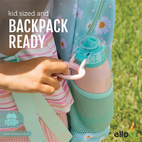 Ello Emma 14oz capacity fits cup holders for school and sports.