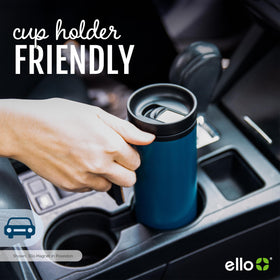 Cupholder-friendly base of Ello Magnet fits standard car holders