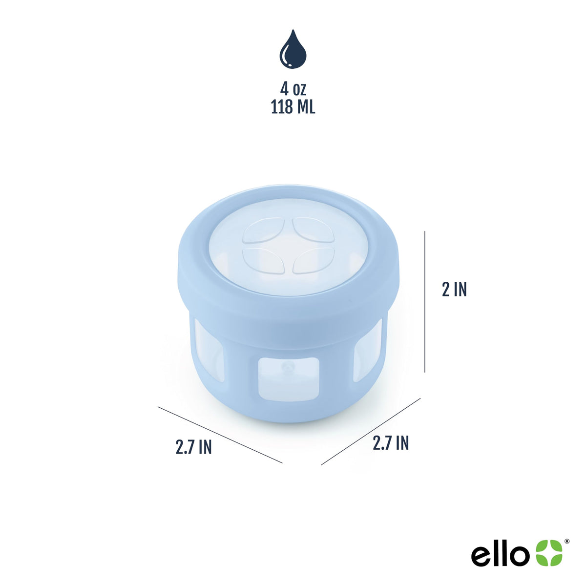 Ello 4oz containers are microwave-safe without the lid for quick reheats