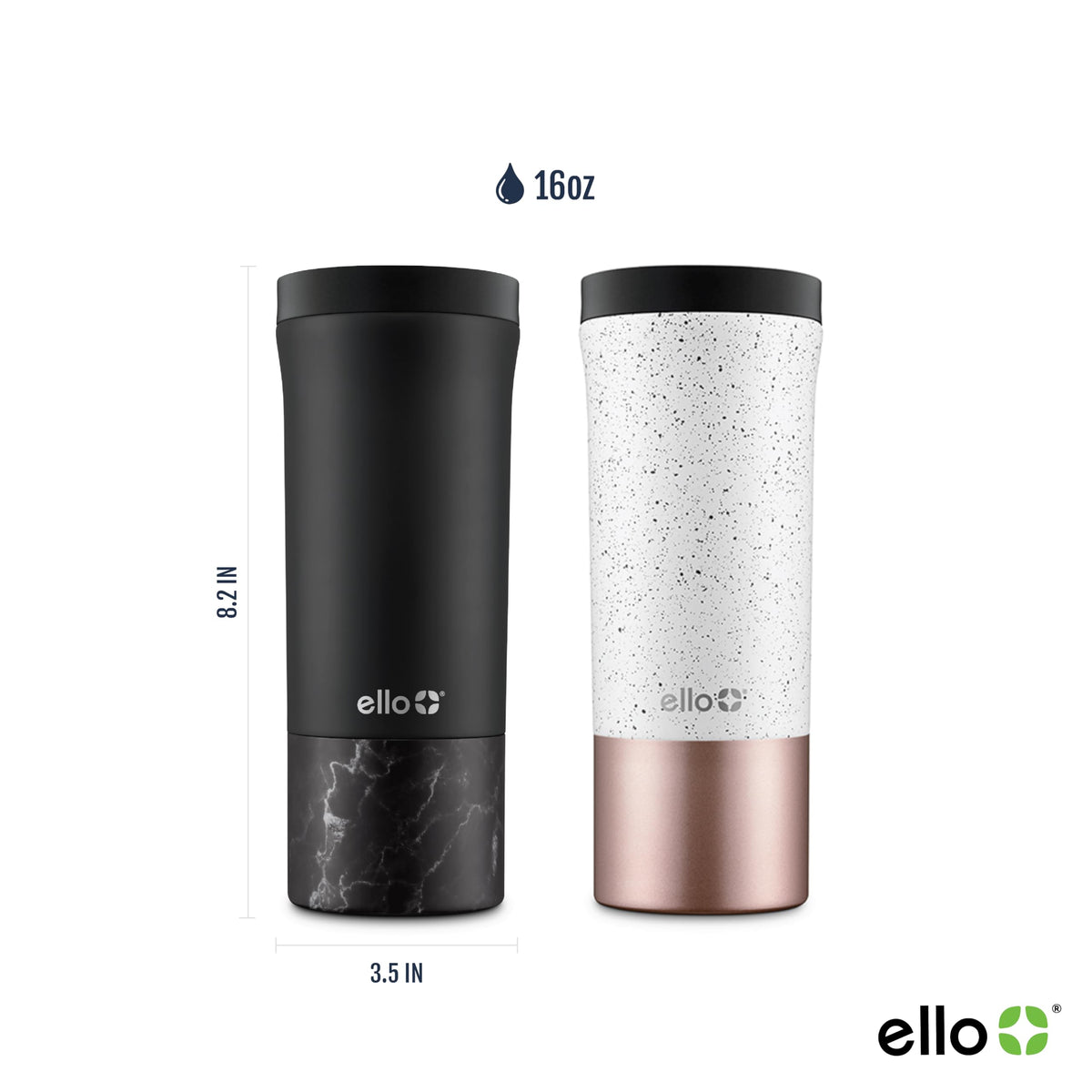 Ello Miri vacuum insulation preserves hot or cold beverages for hours.