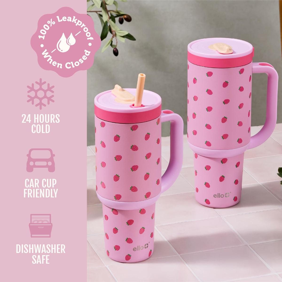 Ello Oasis is BPA-free and top-rack dishwasher safe for easy cleaning.
