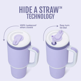 Ello Oasis 30oz tumbler lid hides straw for a clean sip.