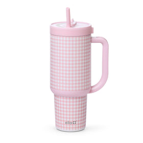 Ello Oasis 40 oz tumbler with handle and retracting straw for mess-free transport.