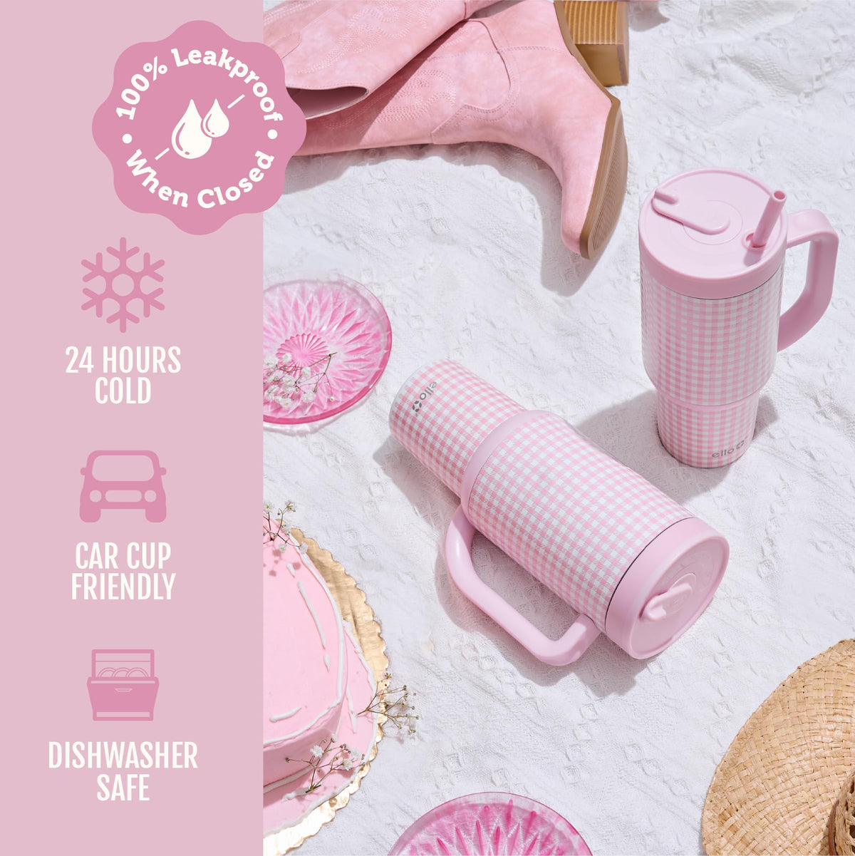 Ello Oasis cold retention up to 24 hours keeps beverages refreshing.