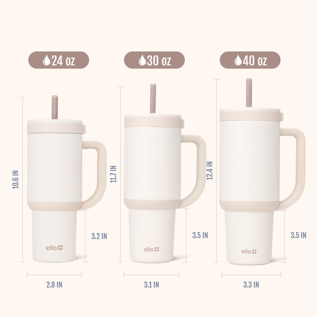 Ello Oasis cream-tonal finish adds a soft, stylish look.